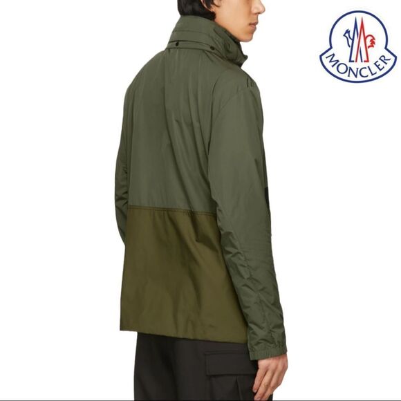 MONCLER **NWT** Carax Technical Hooded Windbreaker Jacket In Olive Green - Picture 11 of 15